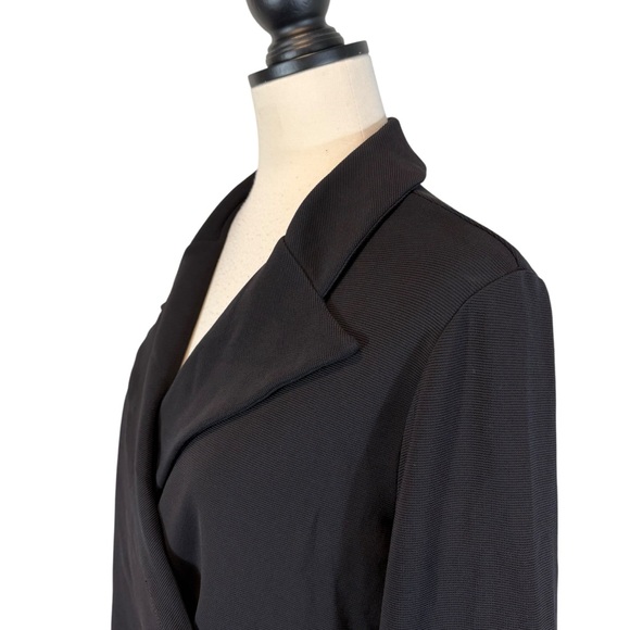 Bryn Walker Black Cropped Jacket Crossover Button Front Long Sleeve Lagenlook, S - Picture 5 of 15